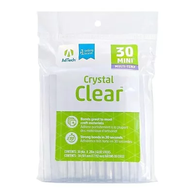 Adtech Crystal Clear Hot Glue Sticks Mini Size Pack Of 30 28 Dia And 4” Long • $4.80