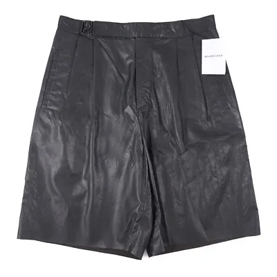 Balenciaga Paris Lightweight Leather Oversized Pleated Shorts 31 (Eu 46) NWT • $495