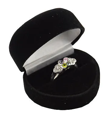 £6.59 • Buy Luxury Velvet Heart Shaped Ring Boxes Engagement Wedding Ring Box Jewellery Case