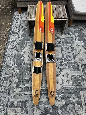 PR OF  DICK POPE JR.  CYPRESS GARDENS WATER SKIS  Vintage For Use Lodge Cabin • $118