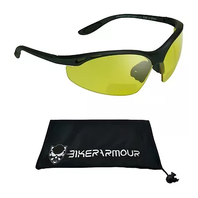 Bifocal Night Vision Glasses Yellow Lens Motorcycle Driving Cycling Z87 Safety • $16.99