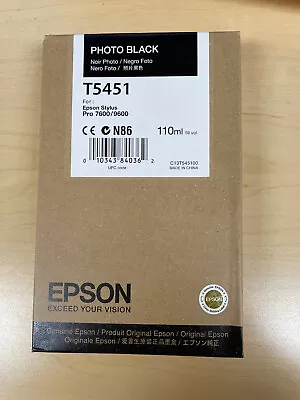 Epson T5451 Ink Cartridge For Use With Epson Stylus Pro7600/9600 • $75