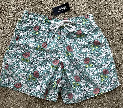 NWT 100% Authentic Vilebrequin MOOREA Swim Trunks - M - BLUE - MEN - MEDIUM • $125