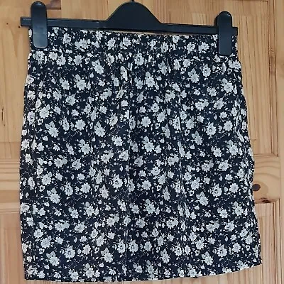 £5.99 • Buy VGC Brave Soul Blue Floral Pocket Front Skirt - S / Small / UK8-10