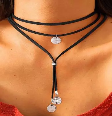 Fashion Women Multi_Layer Velvet Ribbon Choker Necklace Girls Christmas Gift • $2.82