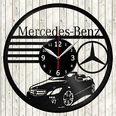 Mercedes Vinyl Record Wall Clock Decor Handmade 197 • $24.98