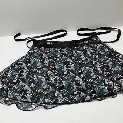 Ballet Wrap Skirt Girls Women One Size Gray Black Maroon Pattern Semi Sheer • $8