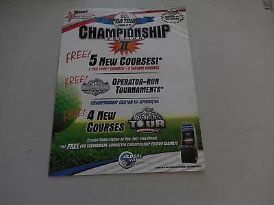 PGA TOUR GOLF CHAMPIONSHIP II 2    Arcade Game Flyer  • $3.49