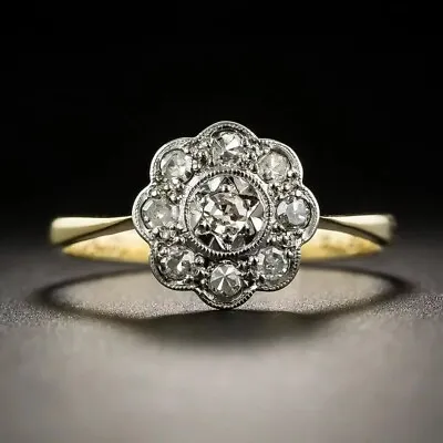 Art Deco Vintage Style 1.85Ct Lab Created Diamonds Wedding 14k Gold Finish Ring • $76.30