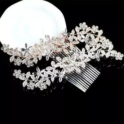Crystal Flower Bridal Hair Comb Pins Clips Diamante Wedding Hair Accessories • $12.88