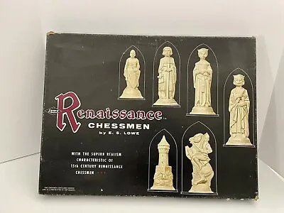 $29.99 • Buy Vintage 1959 Renaissance Chess Chessmen Set #832 By Lowe Board & Pieces