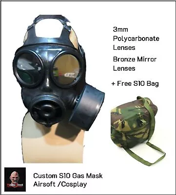 S10 Gas Mask Single Filter Bronze Mirror 2mm Polycarbonate Lenses. Size 2 • $160.39