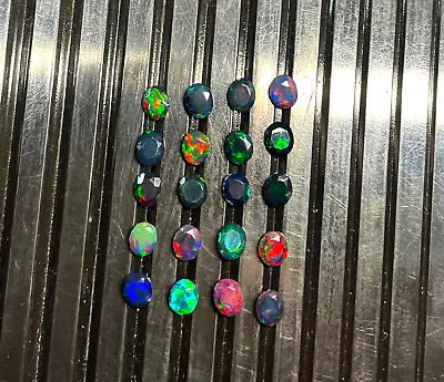 Natural Ethiopian Black Opal Oval Cut Loose Gemstone Lot 23 Pcs 4 5 MM 5 CT • $29.98