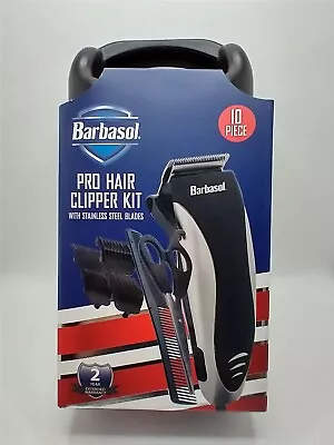 BARBASOL PRO HAIR CLIPPER 10 PC. KIT With STAINLESS STEEL BLADES & STORAGE CASE • $17.99