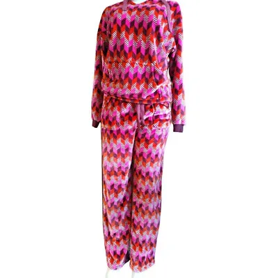 $65 • Buy Vera Bradley Fleece Hoodie/PJ Pants Set Bohemian Chevron