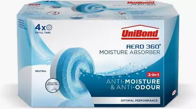 UniBond AERO 360° Moisture Absorber Neutral Refill Tab 450 G ( Pack Of 4) • £10.08