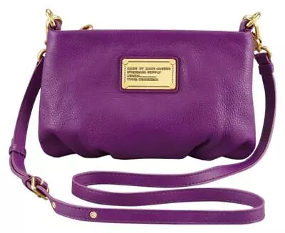 MARC JACOBS Classic Q Percy Crossbody Clutch Leather Bag Violet Purple Pink • $128