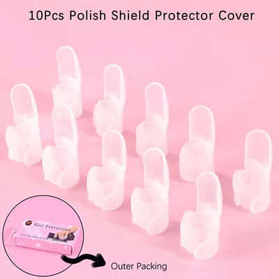 10pc Nail Polish Protector Clips Caps Art Tool Manicure Plastic Finger Co GF • $4.85