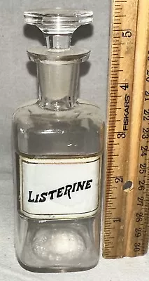 Antique Listerine Label Under Glass Apothecary Drug Store Jar Medicine Pharmacy • $10.50