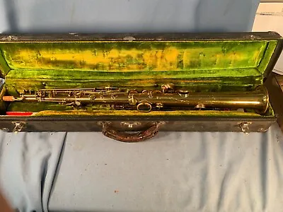 Antique Frank Holton-Conn ? Bb Straight Soprano Brass Saxophone In Holton Case • $475