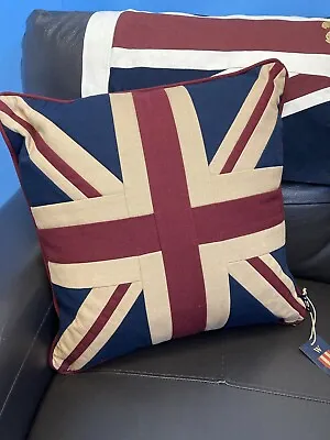 Union Jack / Uk Tapestry Cushion By Woven Magic ( Tea Dyed 18x18 Inches) • £27.95