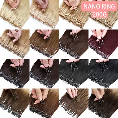 Nano Ring Tip Micro Loop Bead Remy Human Hair Extensions Thick Full Head 200G • £30.66