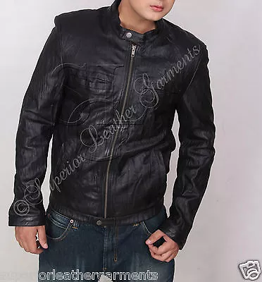 Zac Efron 17 Again Oblow Wrinkled Washed Real Leather Jacket • $92.47