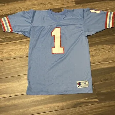 Warren Moon Houston Oilers Champion NFL Jersey Size 44 Vintage • $75