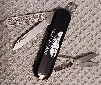 Victorinox Classic SD Molon Labe Spartan Black Handle BNIB Switzerland Made • $50