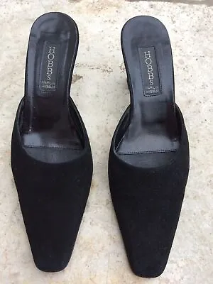 HOBBS MARILYN ANSELM Black Fine Suede Low Heeled Mule UK 3 USED • £5.99