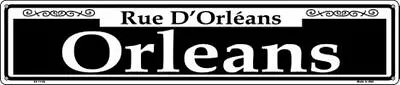 Orleans Rue D'Orleans White Metal Street Sign 5  X 24  Wall Decor - DS • $29.95