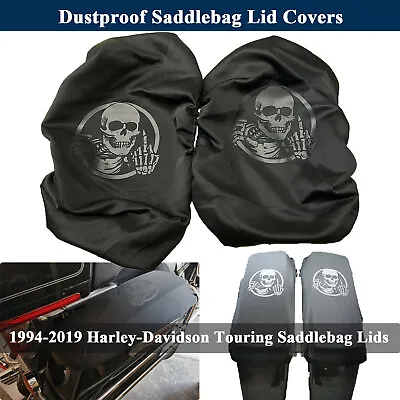 Black Dustproof Saddlebag Lid Covers For Harley Street Electra Road Glide King • $18.98