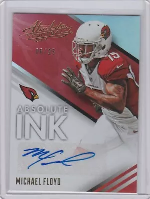 2014 Panini Absolute Absolute Ink Spectrum Gold 6/25 Michael Floyd #AB-MF Auto • $5