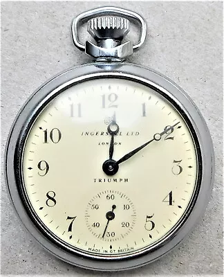 NO RESERVE Ingersoll Triumph Mechanical Pocket Watch Vintage Antique • $27.78