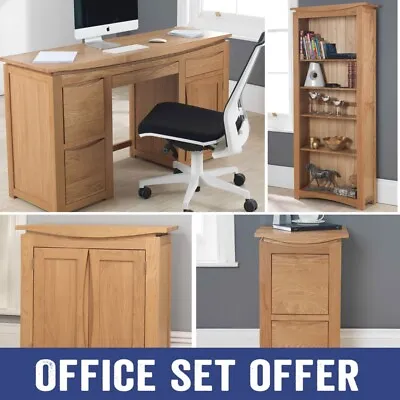 Crescent Solid Oak Large Desk Printer Cupboard Filing Cabinet And Bookcase • £1250