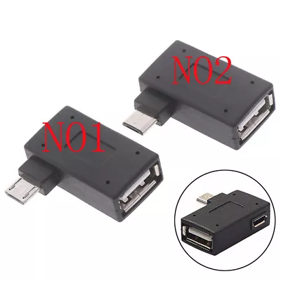 Micro USB Female To Male OTG Power Supply Angle USB 2.0 Adapter Connector Plug • $2.39