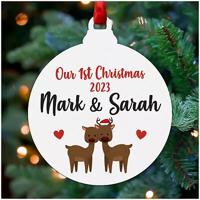 Our First 1st Christmas Together PERSONALISED Girlfriend Boyfriend Decoration • £6.99