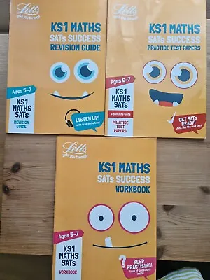 £8 • Buy KS1 Year 2 Maths SATs  Set Of 3 Books By Letts Practice Tests Workbook Revision