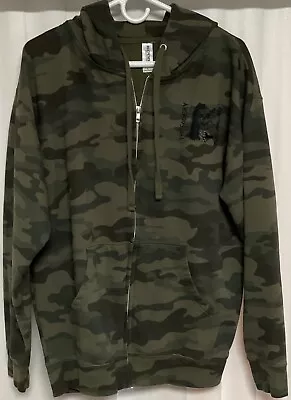 Independent Trading Co Men's Large Full Zip Hoodie Camo.    1396B • $13.99