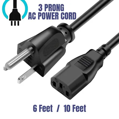 AC Power Cord Cable 3 Prong Plug Standard PC Computer Monitor Desktop Printer TV • $3.99