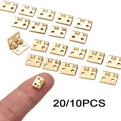 £2.46 • Buy 20pcs Mini Brass Hinge For Small Craft Door Box Accessories Gold 8 X 10mm