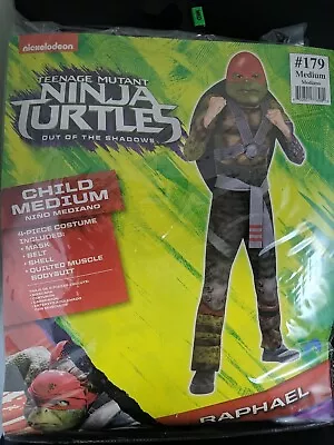 Teenage Mutant Ninja Turtles Raphael Kid Childrens Costume MEDIUM 8-10 NEW • $18.95