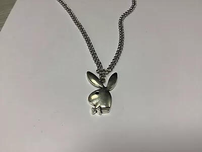 £0.99 • Buy Vintage Silver-tone Playboy Style Pendant Necklace