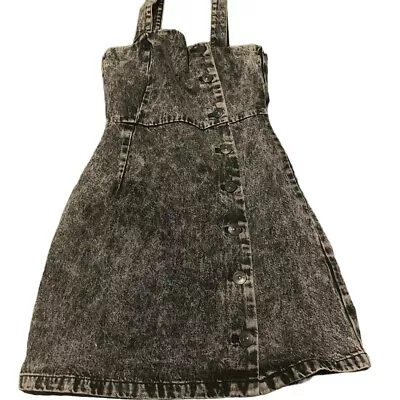 Size 4 H&m Washed Black Denim Dress • £6