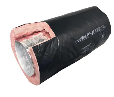 8-in X 25-Ft Insulated Flexible Round Flex Duct Tube R6 Heating/AC Black Venting • $78