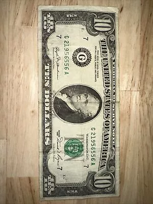 1981 Ten Dollar Bill Federal Reserve $10 ERROR MISPRINT MISALIGNED • $100