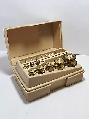 OHAUS 9 Piece Sto-A-Weigh Brass Calibration Weight Set 10mg-200g Calibrated • $34.99
