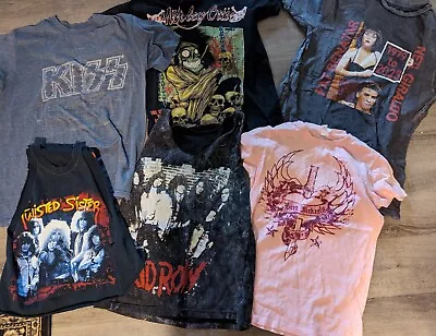 ASSORTED ROCK BAND T-SHIRT LOT OF 6! Various SEE PICS. Motley Crue Skid Row  • $45