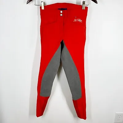 B Vertigo Mina Full Seat Breeches Riding Equestrian Pants Red Size 20 XXS M28 • $55.99