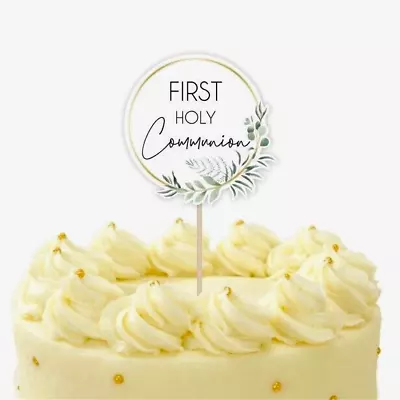 £2.59 • Buy FIRST HOLY COMMUNION CAKE TOPPER - BOTTANICAL - BOY Or  GIRL'S RELIGIOUS  PARTY